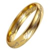Tckyi 4MM Tungsten Steel Ring for Women 18K Gold-Plated Band
