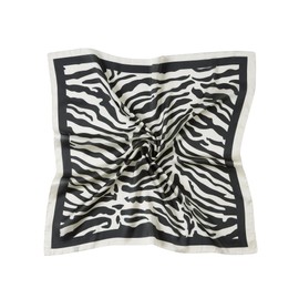 CHUNG Women's Headscarf Satin Bandanas Pattern Fashion Scarves Emulation Silk Handbag Hair Ribbons Handkerchief Suqare 27.5",Zebra Stripe