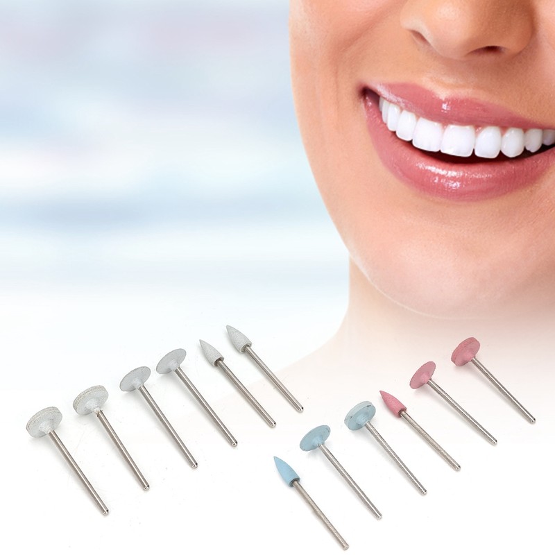 12Pcs/Set Dental Polisher Drill Grinding Head Kit Porcelain Teeth Tool