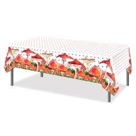 3Pcs Mushroom Tablecloths,54x87In Watercolor Mushroom tablecloth Plastic,Mushroom Party Decorations Tablecloths for Kitchen Home Decor,Birthday,Baby Showers,Picnics,Catering,Holiday Decorations