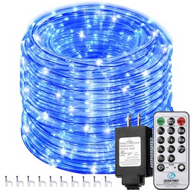 Solhice 75ft LED Rope Lights Outside Blue, 280 LEDs Waterproof Christmas LED Tube Light with Remote Control for Deck, Patio, Bedroom Indoor Outdoor Decor (Not Connectable)