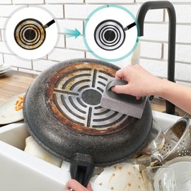 Zocipro 4 Stück Bimsstein Reinigungsstein Grill, Bürsten Reinigungsblock mit Griffen, Reinigung Stein Bimsstein Reiniger Bürsten für Grill, Küche, Dusche, Bad, Waschbecken, Backofen