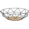 Gusta Fruit Basket Made from Black Metal with Wooden Base