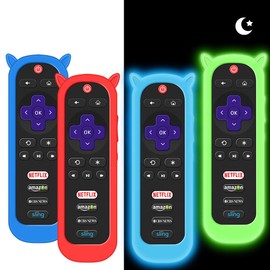 4 Pack Protective Case for TCL Roku TV RC280 Remote,Silicone Cover Shock Proof Remote Controller Skin,Cute Cat Ear Anti Slip Universal Replacement Sleeve Protector Glow in The Dark