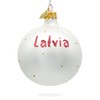 Flag of Latvia Glass Ball Christmas Ornament 3.25 Inches