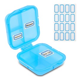 Travel Pill Organizer 6 Compartments Portable Pill Case with Double Lock Food-Grade PP Pill Box Compact for Purse Pocket
