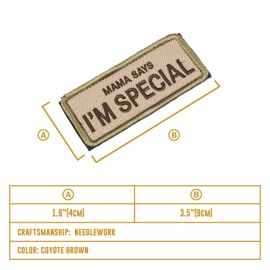 OneTigris Patches Velcro, Embroidery Velcro Patch, Tactical Patch with Velcro - Mama Says I'm Special - (8.9 cm x 4 cm / 3.5 x 1.6 inches) for Military, Backpack & Clothing