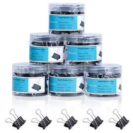 Ufmarine 240 Pcs Small Binder Clips 3/4 inch Length, Samll Paper Clips Black for Office Supply, Standard Size