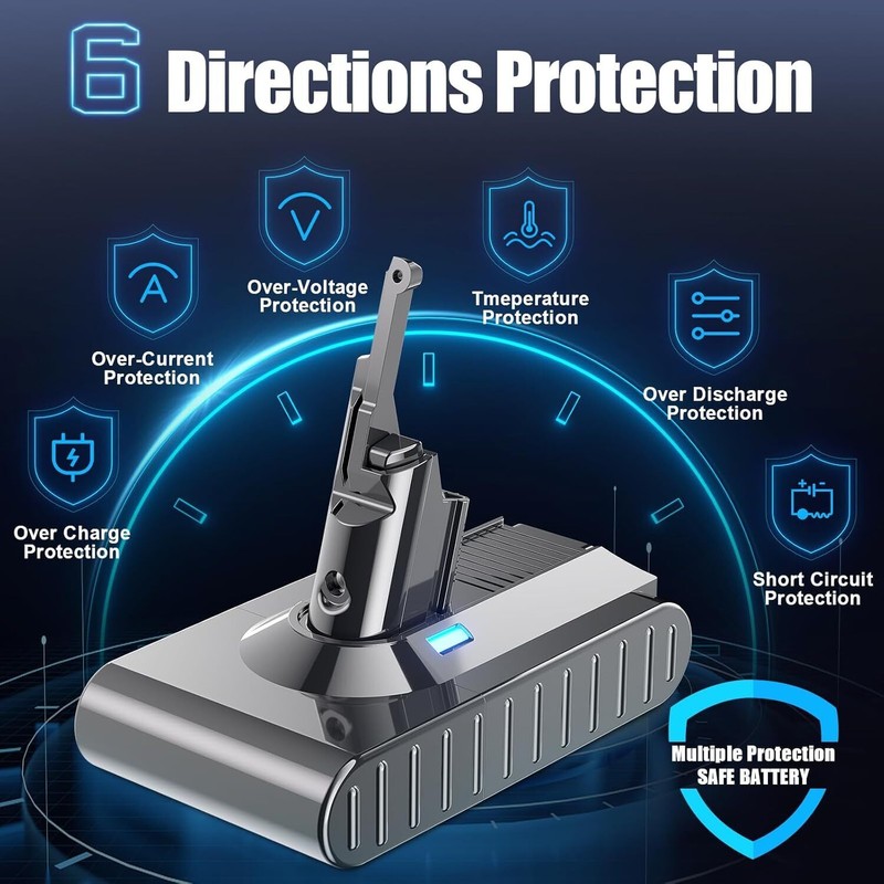 For Dyson 9000mAh Battery For Dyson V8 Absolute Animal Cordless