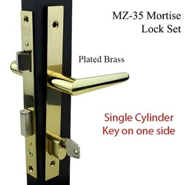 Papaiz MZ35 Mortise Lock Storm Door Lock Polished Brass Fits Papaiz 322 323