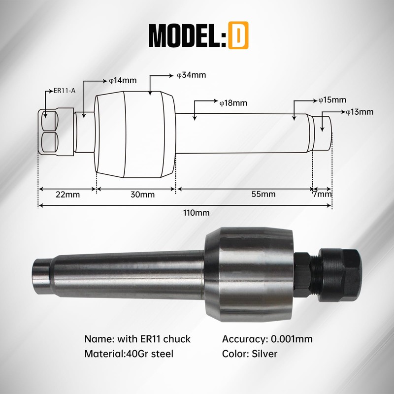 CNCTOPBAOS 65mm Lathe Center Morse Taper 2 Live Center Movable
