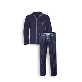 e.VIP Mens Jim 765 Cotton Pyjamas, navy