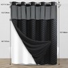 WONICY No Hook Shower Curtain with Snap in Liner, Black