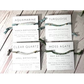 Birthstone Bracelet - Birthstone Jewellery - Crystal Dainty Adjustable Bracelet - June Birthstone - May Birthstone - March Birthstone (March - Aquamarine)