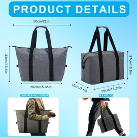 Fhioevt Foldable Cool Bag, 20 L Cool Bag, Large Picnic Bag, Cool Bags, Thermal Bag with Solening, Foldable, Insulated Bag, Cooler Bag for Camping, Picnic, Food Transport, Shopping