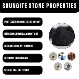 Smart Intentions Shungite Stone Pendant - Shungite Stone Anxiety Necklace for Men & Women, Chakra Stone Necklaces for Men, Healing Crystals Pendant Shungite Necklace for Protection (Chakra)