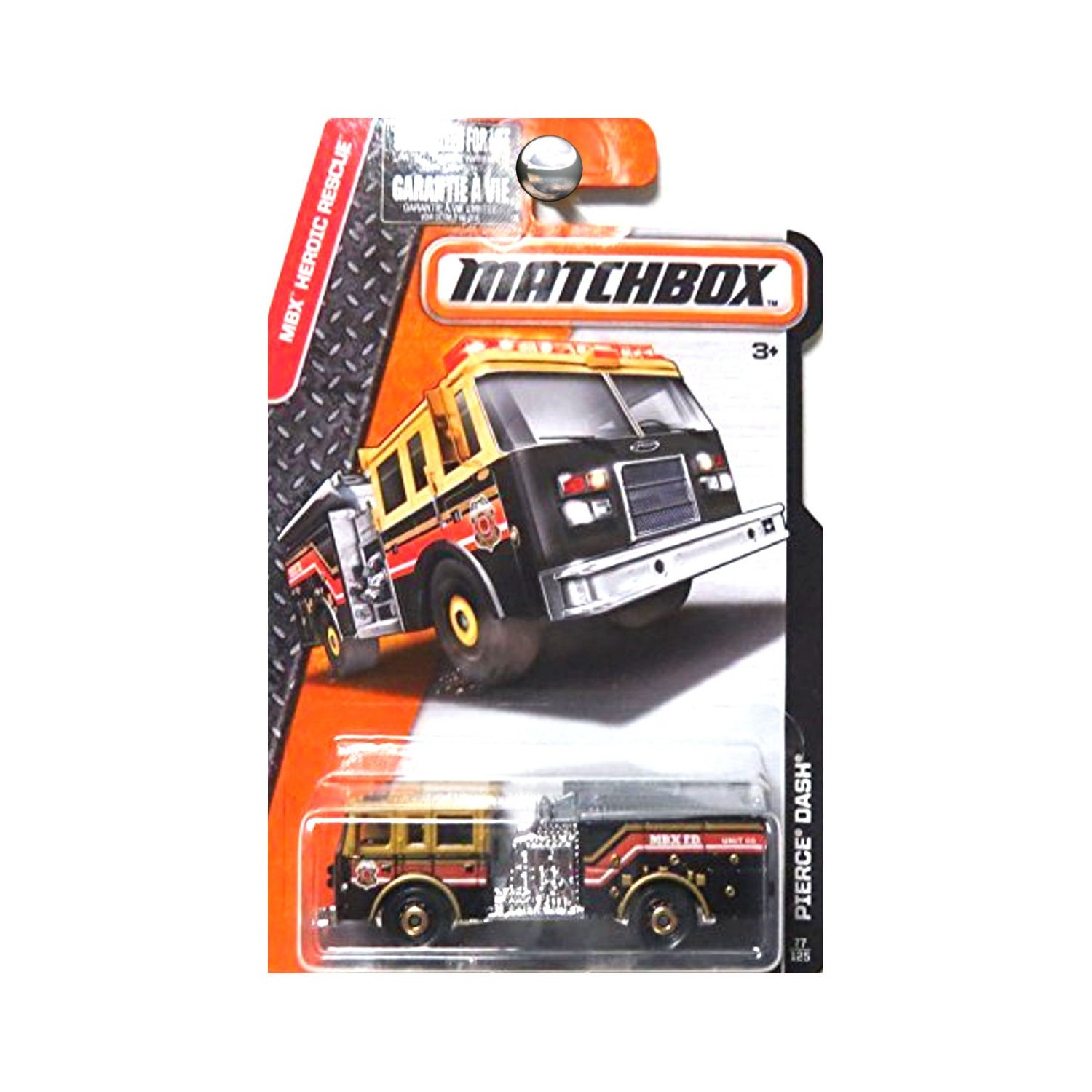 Matchbox, 2016 MBX Heroic Rescue, Pierce Dash Fire Engine [Black]