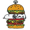 Snoopys Cartoon Dog in Hamburger 3.5 Inches Tall Embroidered Patch