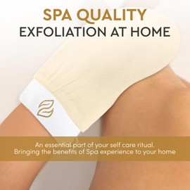 Mirak Naturals 3 Deep Exfoliating Mitts Body Scrub for Soft Skin - Exfoliating Glove & Skin Cleanser Spa Hammam Fake Tan Remover, Double-Sided Deep Exfoliation Scrubbing Mitt, Shower Gloves