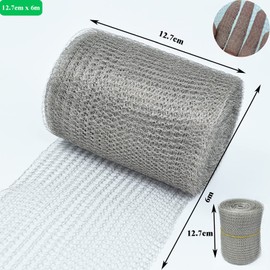 YAGJIA Wire Mesh Stainless Steel 12.7 cm x 6 m Fine Mesh Stainless Steel Mesh Tight Mesh for Rodent Protection, Hole Filler, Protect Seedlings & Seeds and DIY