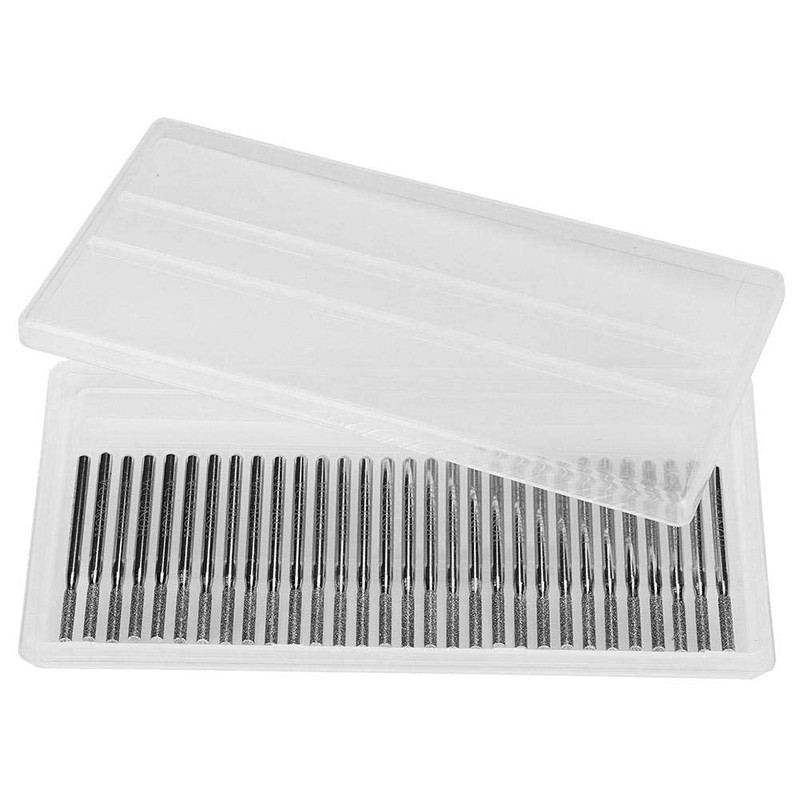 30Pcs Diamond Drill Bits, 2.5mm Diamond Drill Bit Cylindrical Flat