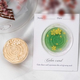 Ychostamp Cherry Blossom Wax Seal Stamp Sakura & Water Wave Wax Stamp Japanese Floral Spring Bloom Seal for Scrapbooking Journaling Elegant Stationery Decoration
