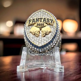 Legacy Rings 2025 Massive Fantasy Football Championship Trophy Ring | Gold Silver Tone Plated Award for Fantasy Football League Winner (10)