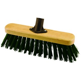 Elliott 29cm Green PVC Fibre Broom Head with Stiff Synthetic Bristles – Heavy Duty, Ideal for outdoor use, Workshops, warehouses and Gardening
