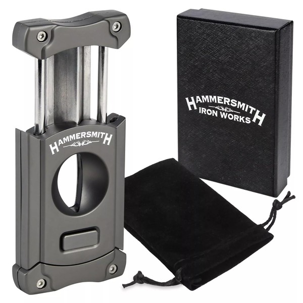 Hammersmith Beast V-Cut Cigar Cutter with Built-in Pull-Out 8mm Punch
