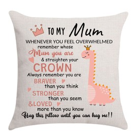Mum Gifts from Daughter Son, Cushion Cover Throw Pillow Cover Pillowcase for Mum Mother Mom Birthday Gifts (mum-E)