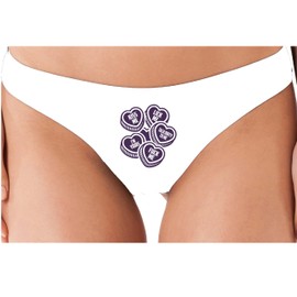 Knaughty Knickers Dirty Valentines Day Heart Candies Suggestive Fun Gift White Soft Cotton thong Adult Flirty Fun