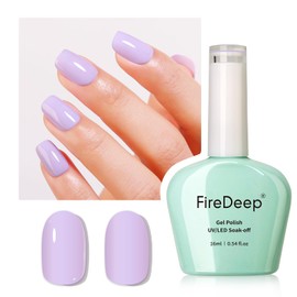 Firedeep 16ml Lilac Purple Gel Nail Polish,Light Purple Color Soak Off UV LED Nail Gel Polish Spring Summer Autumn Manicure Salon DIY at Home 1Pcs