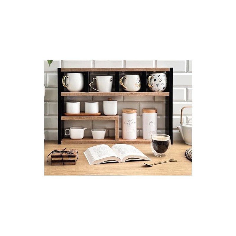 Spice Rack for Kitchen - Stand for Spices & Cups