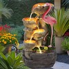USSerenaY 5 Tier Outdoor Indoor Water Feature Fountain, Flamingo Ornamental