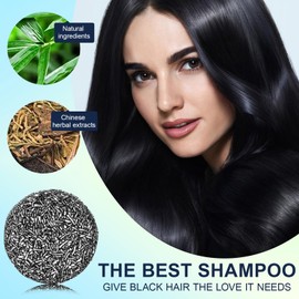 YANINEE 2 x anti-grey bar, natural darkening soap, natural bamboo charcoal hair soap