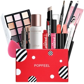 POPFEEL Full Beauty Makeup Cosmetics Set, Upgrade Cosmetics Set, Makeup Set, Lipstick, Makeup Palette, Long Lasting, Full Beauty Makeup Set, Beginner, Popular Cosmetics Set (Makeup Set, 14 PCS