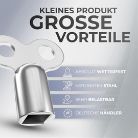 Fuchs Bleed Key, Pack of 5, Suitable for All Radiators, 5 mm, Zinc Alloy Key for Bleeding All Heaters, Possible Radiator Key Vent
