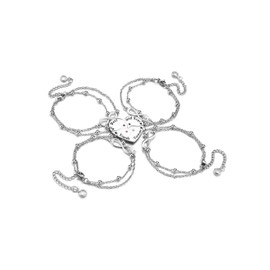 Zysta 4 PCS Matching Bracelets for Best Friends Stainless Steel Infinity Best Friends Forever Matching Heart Puzzle Piece Link Bracelet for BFF Family Sister Bestie Friendship Jewelry
