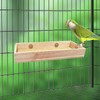 Wooden Parrot Feeding Cups & Perch Stand - Food Dish