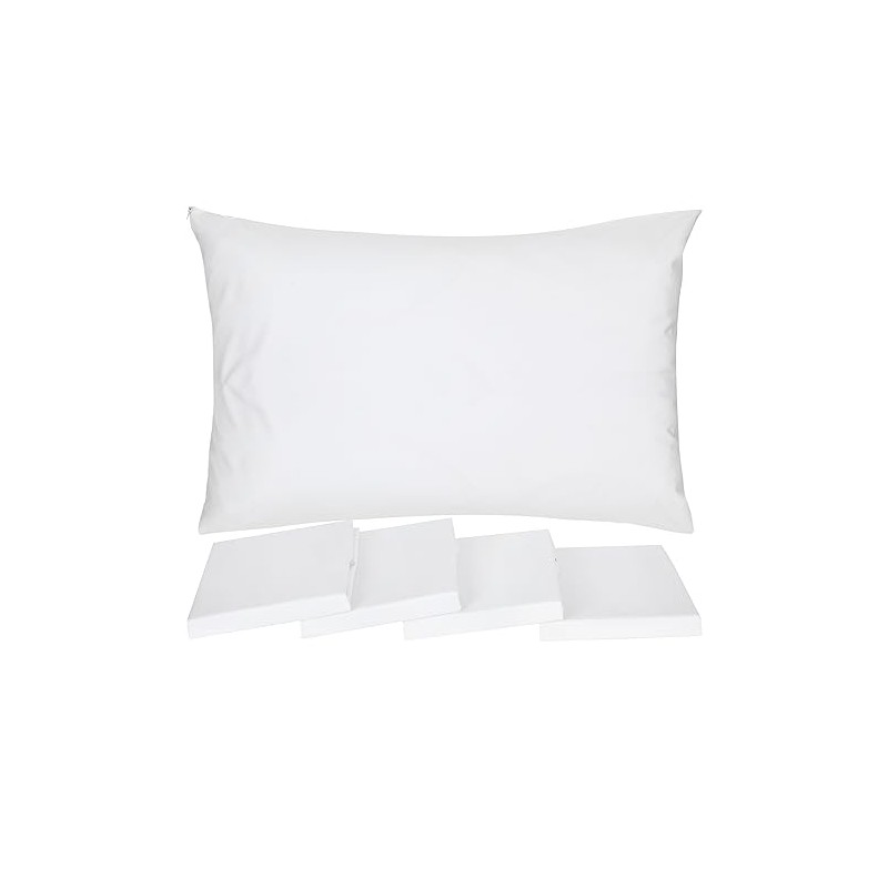 Microfiber Zippered Pillow Protectors Cover Case, Anti Dust Mite, Anti-Allergy,