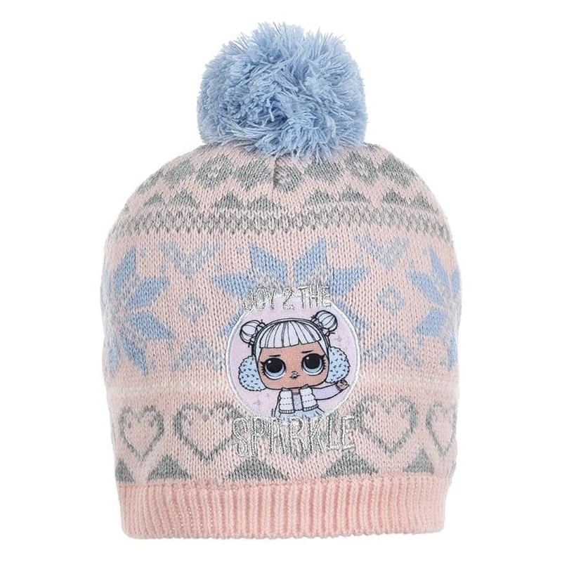 LOL Surprise Girls Winter Hat and Neck Warmer Set, gray