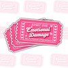 3 Pcs Emotional Damage by Fictional Characters Ticket Stickers –