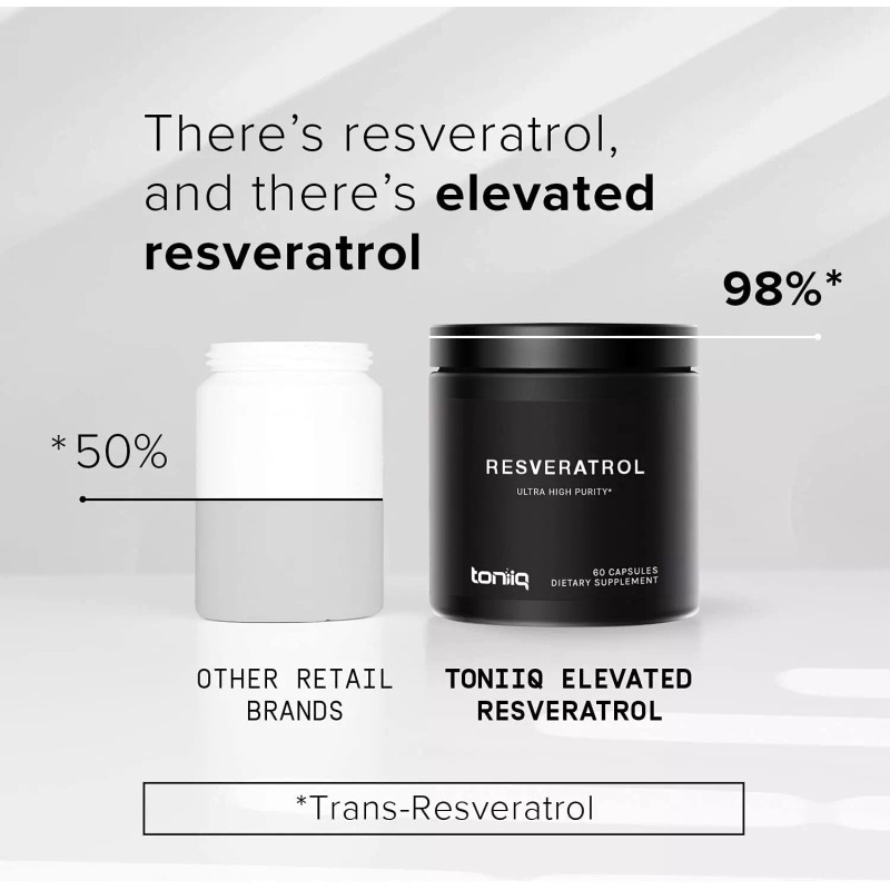 Toniiq Resveratrol Capsules - 98% Trans-Resverat