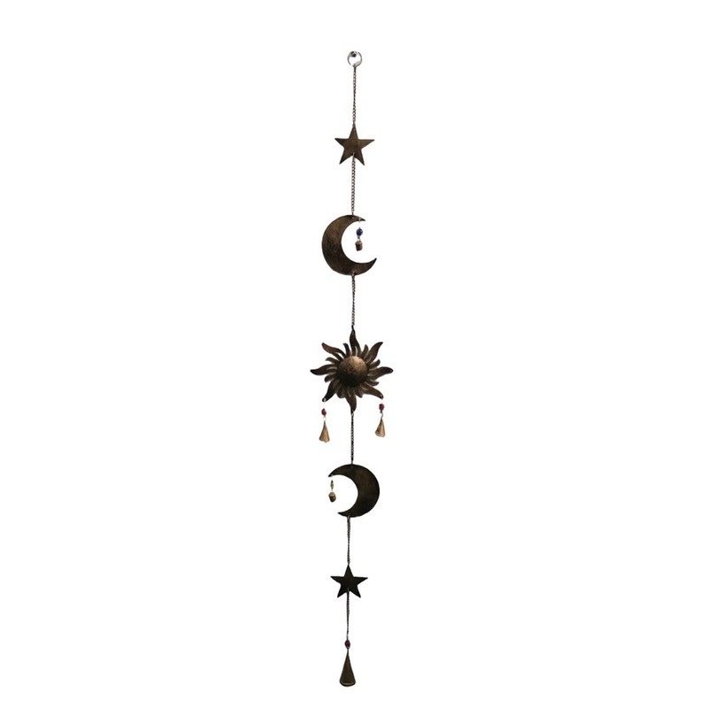 Sun Moon Star Hanging Chime Recycled Iron Wind Chime Sun