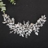 Rumtock Boho Crystals Silver Leaf Headband Wedding Bridal Pearl Headpiece