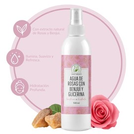 Agua de Rosas, Benjuí & Glicerina Hidratante Facial 500 Ml Productos Mart Mexico