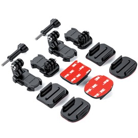 Sametop Helmet Sticky Mounts Adhesive Buckle Mount Screw Accessory Kit Compatible with GoPro Hero 12 11 10 Max 9 8 7 6 5 Session DJI Osmo AKASO Action Cameras (12 in 1)