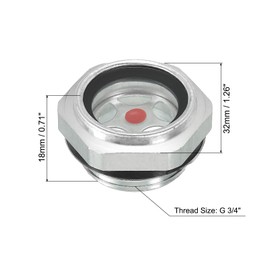 PATIKIL Air Compressor Oil Sight Glass, 6 Pack G 3/4" Male Thread Aluminum Alloy Oil Liquid Level Gauge Air Compressor Parts with O-Ring