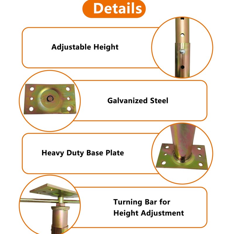 ZANURA 59" - 100" Adjustable House Floor Wall Jack Post