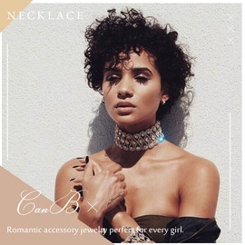 CanB Rhinestone Necklace Choker Adjustable Crystal Collar Wedding Bridal Choker Sparkly Neck Jewerly Accessories for Women (Gold)